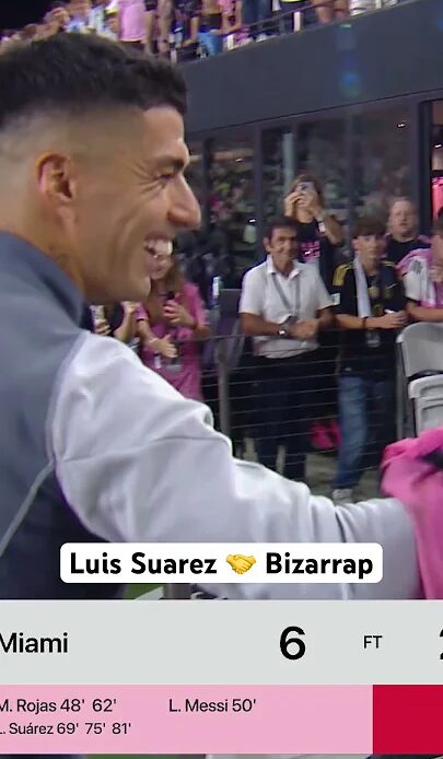 Luis Suarez shows love to Bizarrap after begging a hat trick 🤝🎶 #rap #argentina #bizarrap