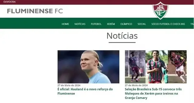 Man City star Erling Haaland announced as Fluminense signing as a prank