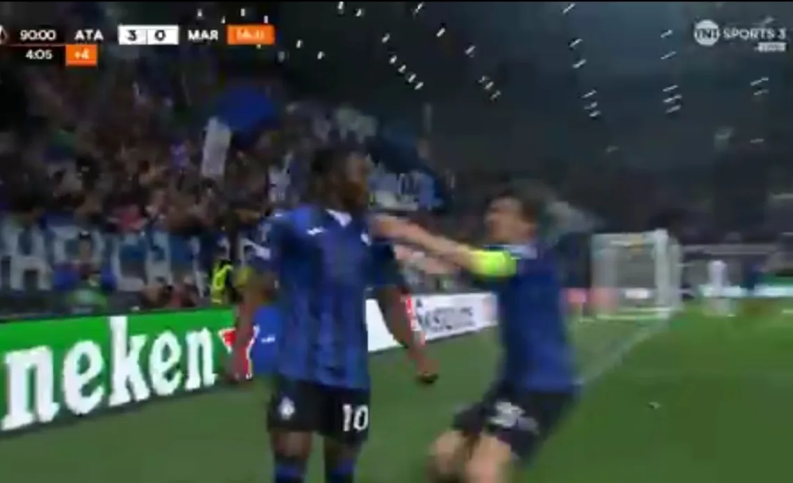 Video: Atalanta score third goal against Marseille in the 94th minute