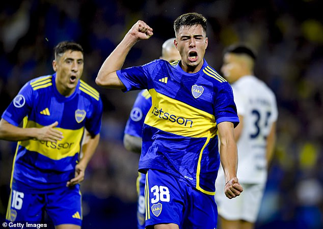 Chelsea have 'opened talks' over a deal to sign Aaron Anselmino (right), 19, from Boca Juniors