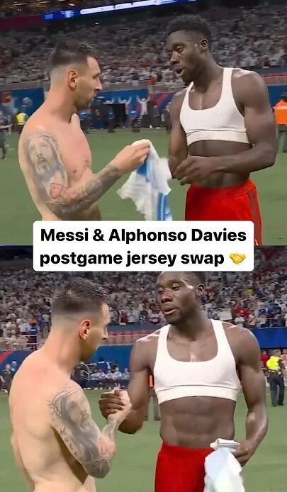 Former MLS star Alphonso Davies swaps jerseys with current MLS star Leo Messi