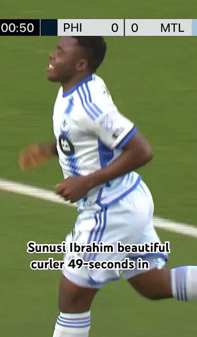 Sunusi Ibrahim GOAL 49-seconds into the 1st half for CF Montréal