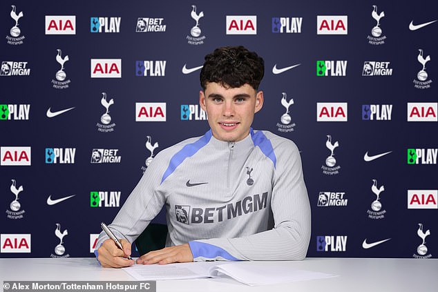 He put pen to paper on the deal on Tuesday morning, as Spurs beat off competition for his signature