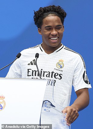 Brazilian teen Endrick was unveiled before a reported 43,000 fans at the Santiago Bernabeu
