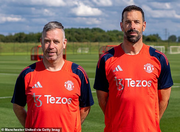 Manchester United have announced the arrival of Rene Hake (left) and Ruud van Nistelrooy (right) as their new assistant managers under Erik ten Hag