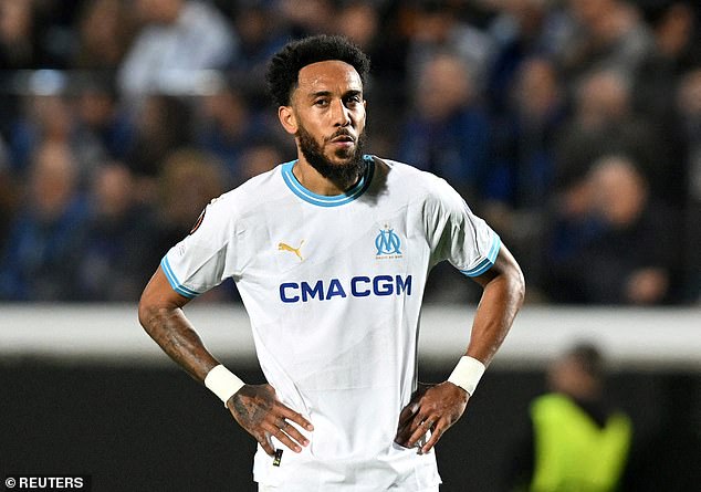 Pierre-Emerick Aubameyang (pictured) is trying to convince an Arsenal player to sign for Marseille, according to a report