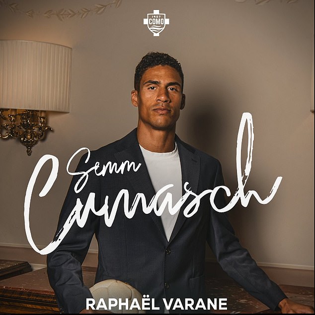 Raphael Varane has officially signed for Serie A club Como following his exit from Man United
