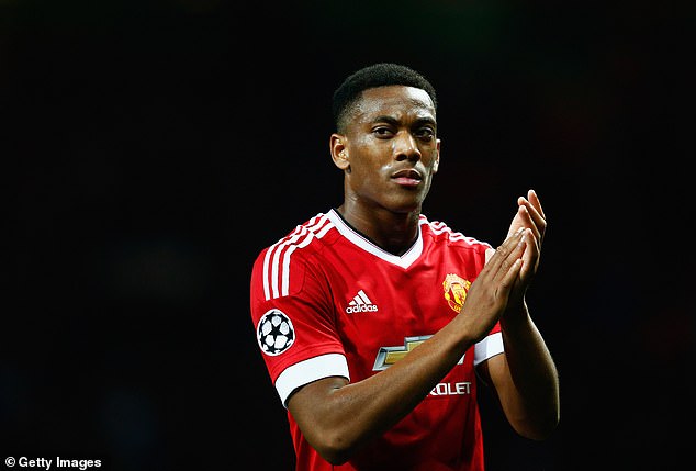 Anthony Martial pictured playing for Man United during a Champions League game in 2015