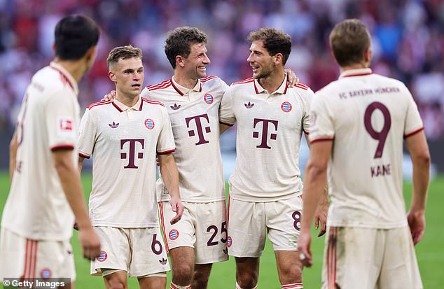 Goretzka (second from the right) has only got onto the pitch once - as an 89th-minute sub