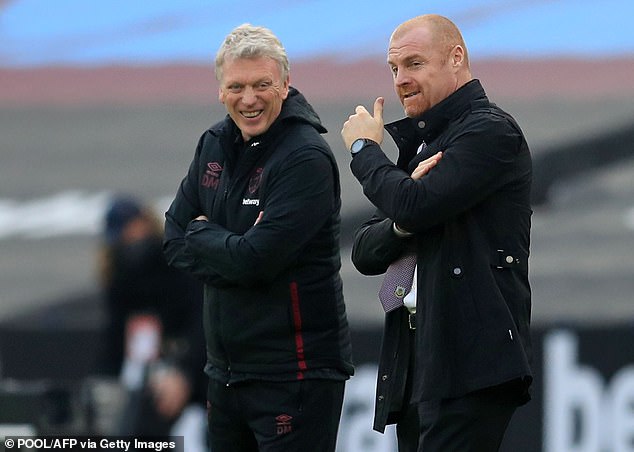 The club's prospective new owners could decide to replace Dyche with David Moyes (left)