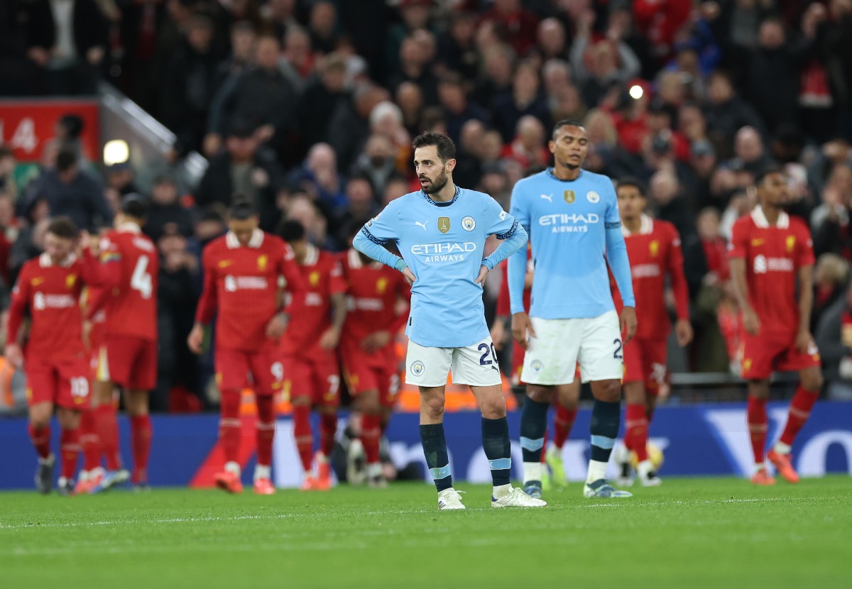 Liverpool players celebrate during win over Manchester City