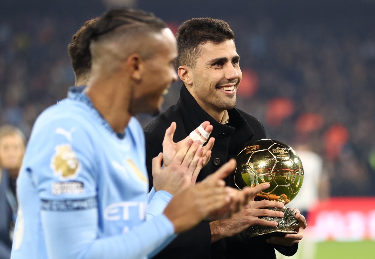 Rodri with the Ballon d'Or