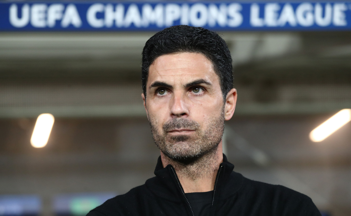 Mikel Arteta stands in Arsenal dugout