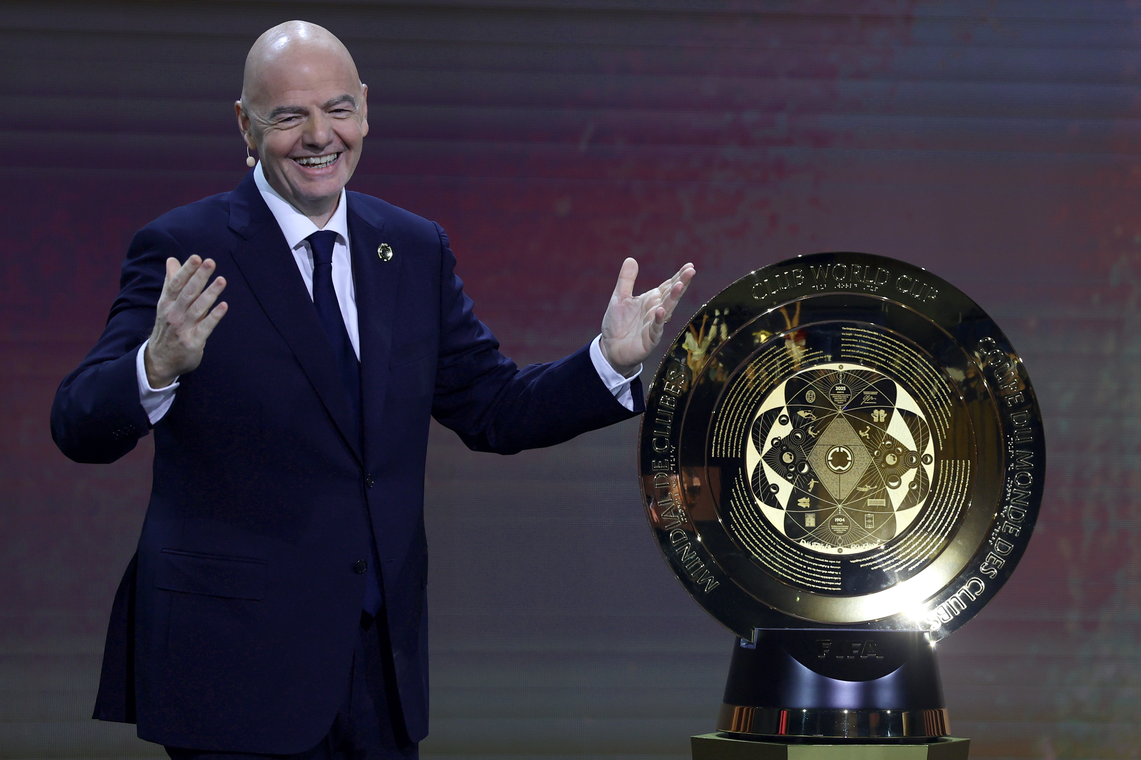 President Gianni Infantino presents The FIFA Club World Cup Trophy