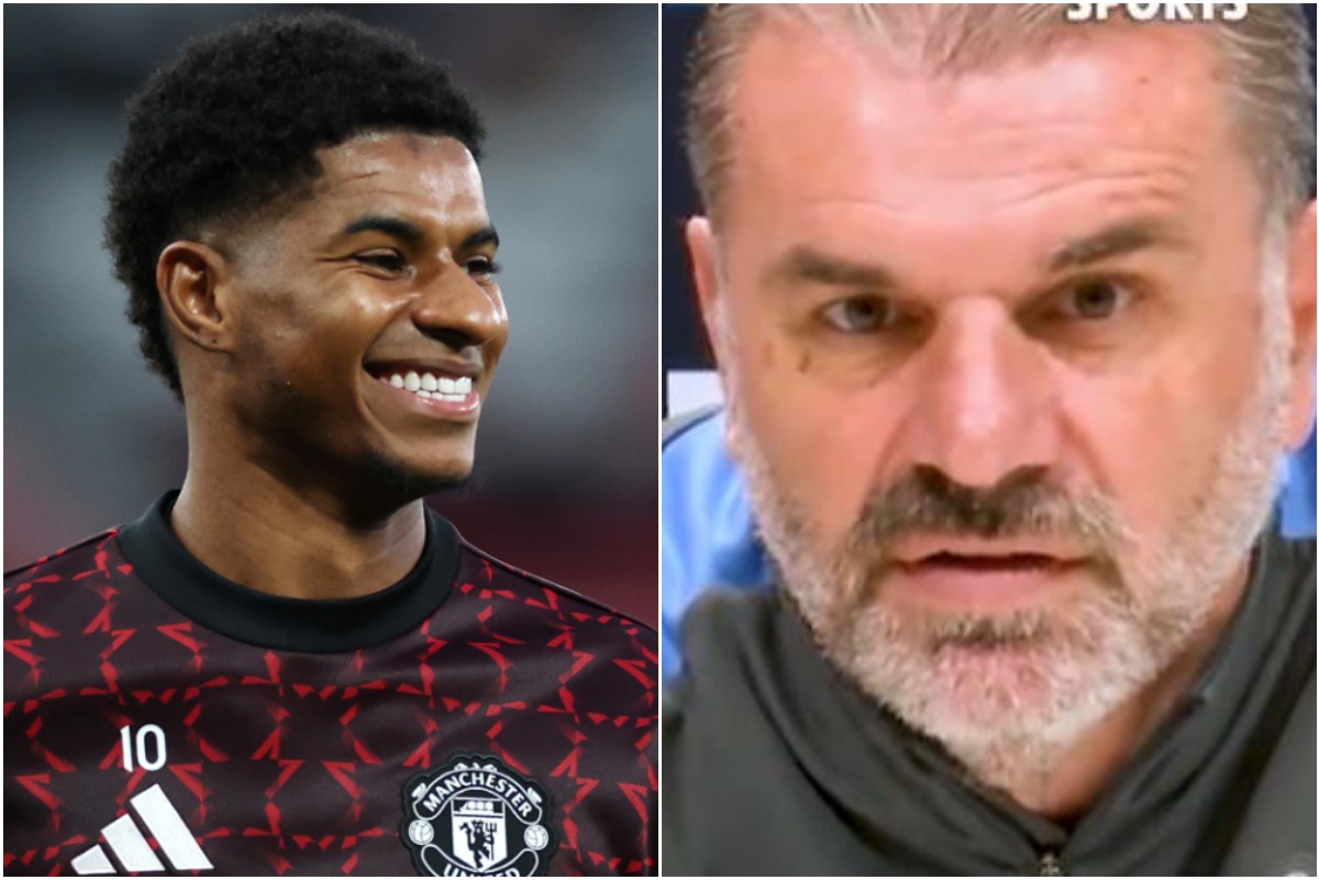 Marcus Rashford and Ange Postecoglou