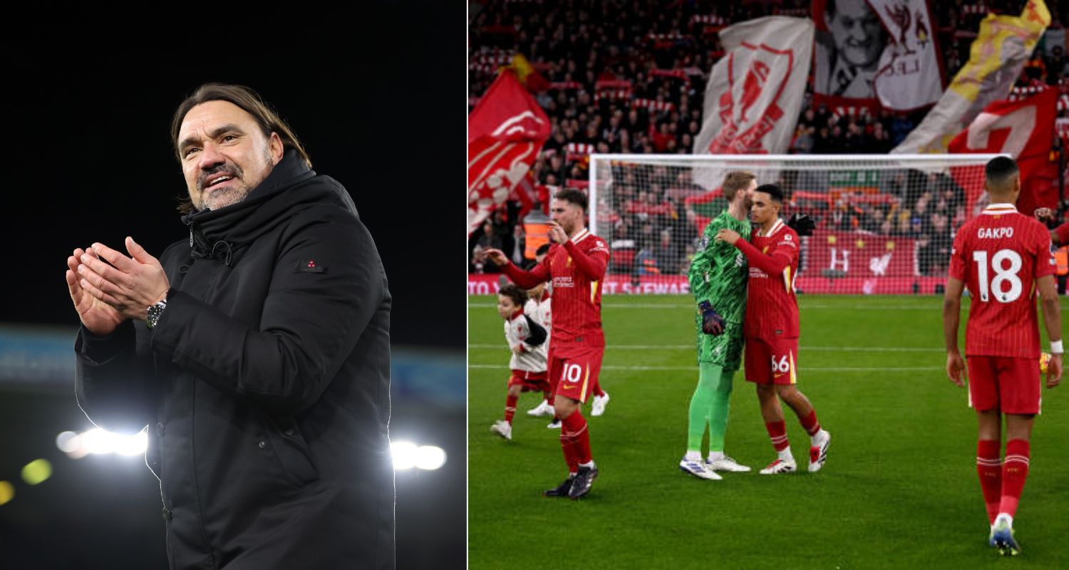 Daniel Farke and Liverpool players