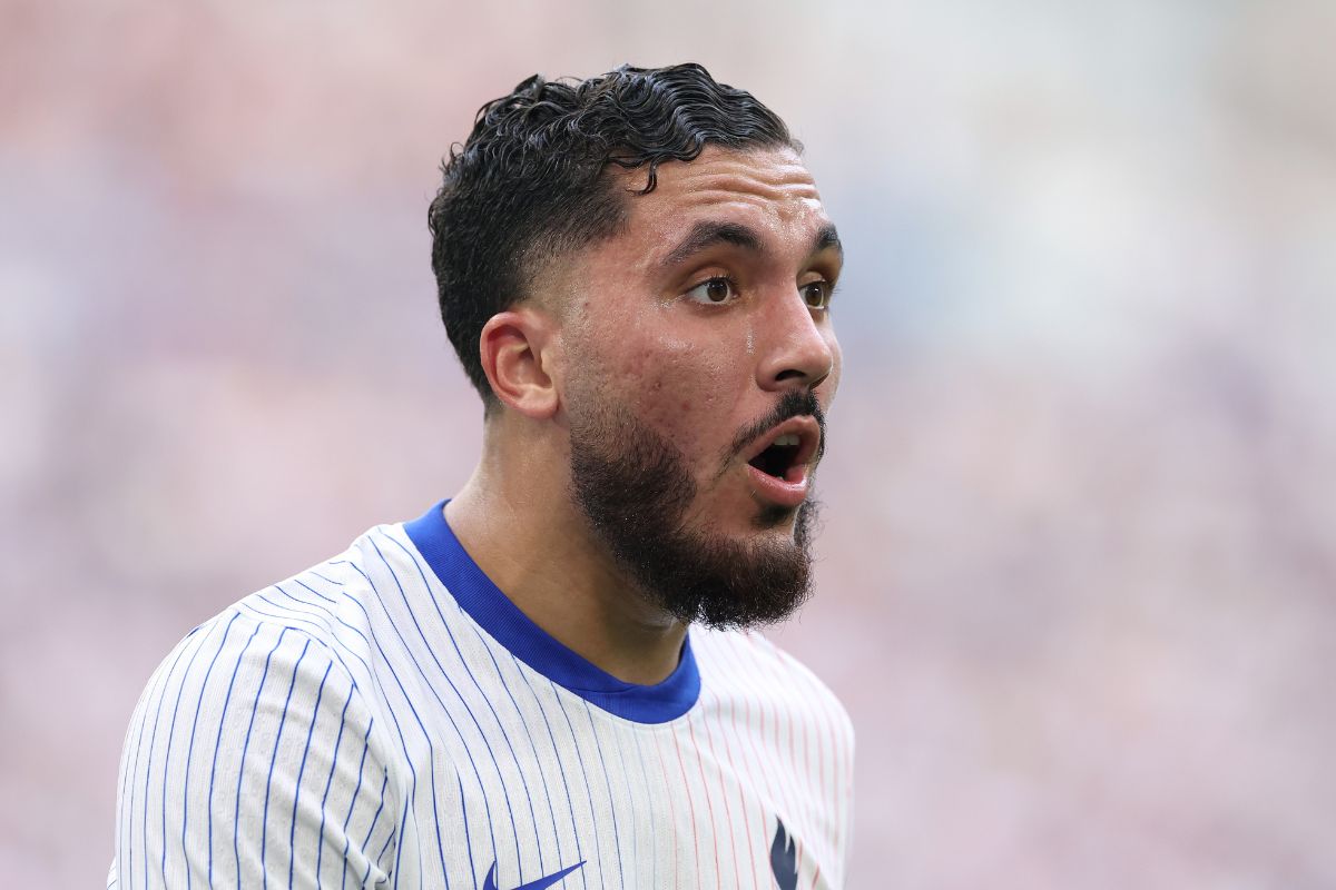 Rayan Cherki #18 of Team France during the Men's group A match between New Zealand and France during the Olympic Games Paris 2024 at Stade de Marseille