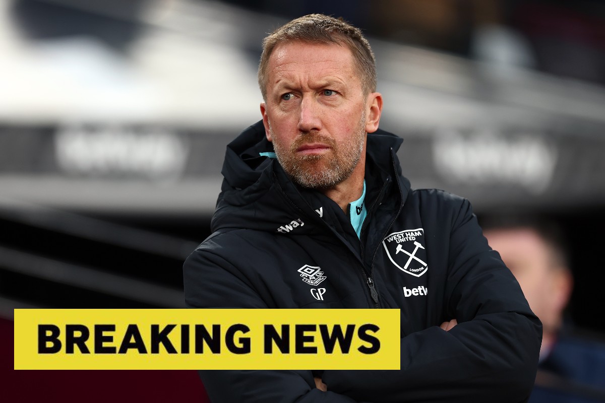 Graham Potter looks on during West Ham's game against Crystal Palace