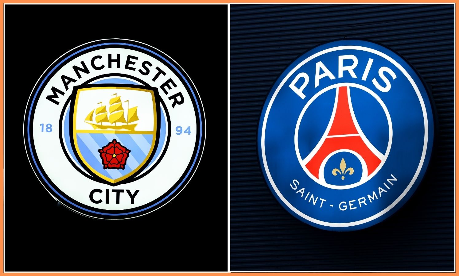 Manchester City and PSG official club logos