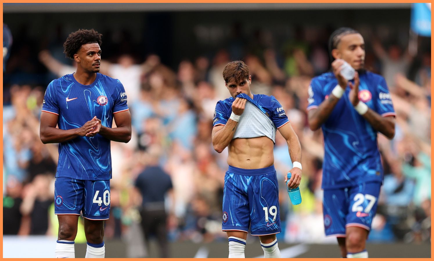 Renato Veiga reacts after Chelsea's defeat vs Manchester City last season