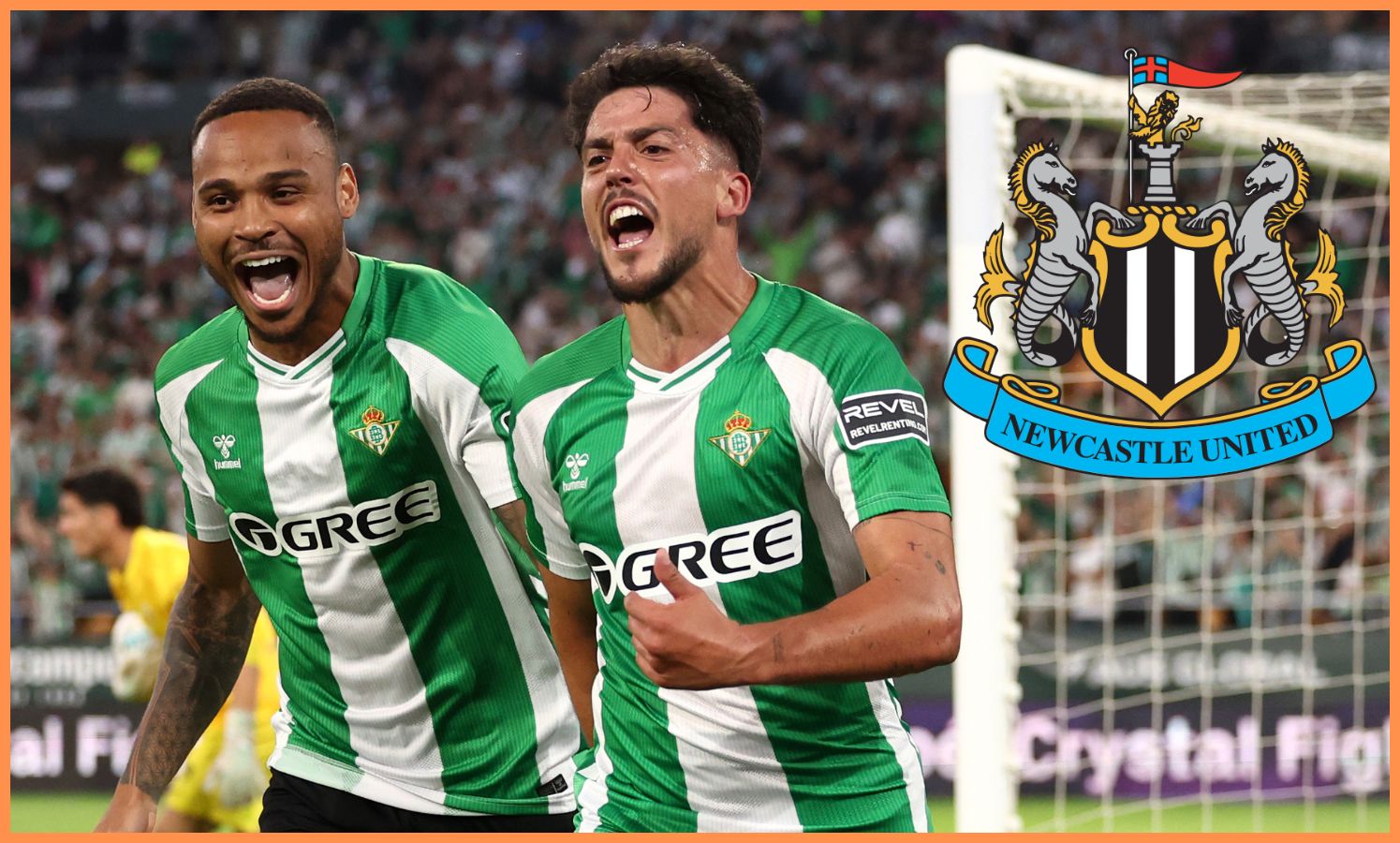 Natan and Pablo Fornals celebrate for Real Betis
